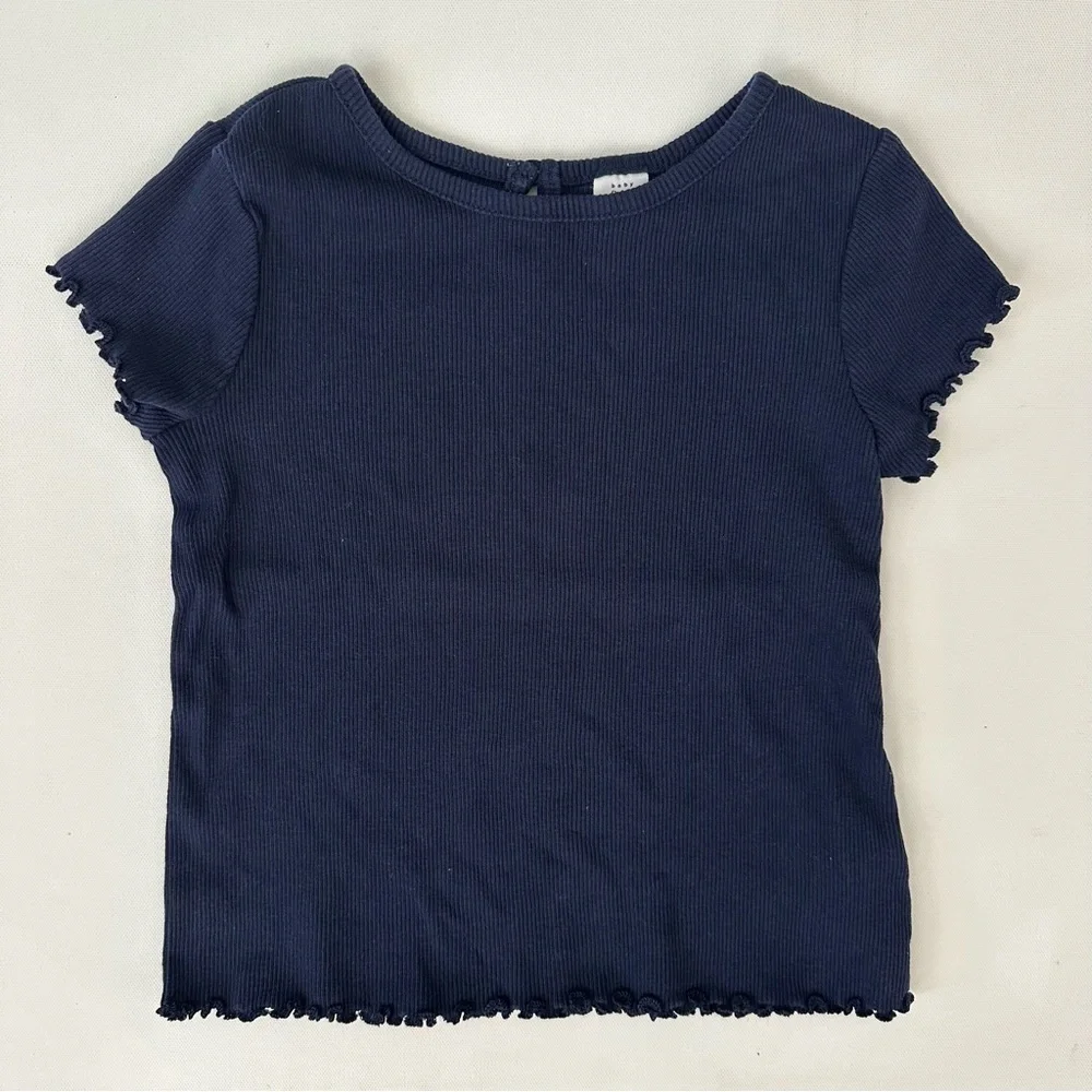 Gap Navy Blue Girls Short Sleeve Shirt Size 4 Years